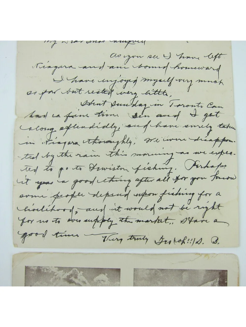 Antique Letter Postcard Niagara Falls 1898 Anna Campbell Greenfield Indiana